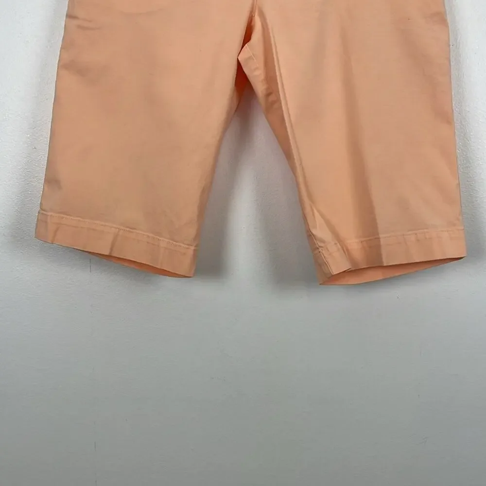 Vineyard Vine Womens 10 Orange Bermuda Shorts 4 Pockets Casual Relaxed Pant - Picture 2 of 9